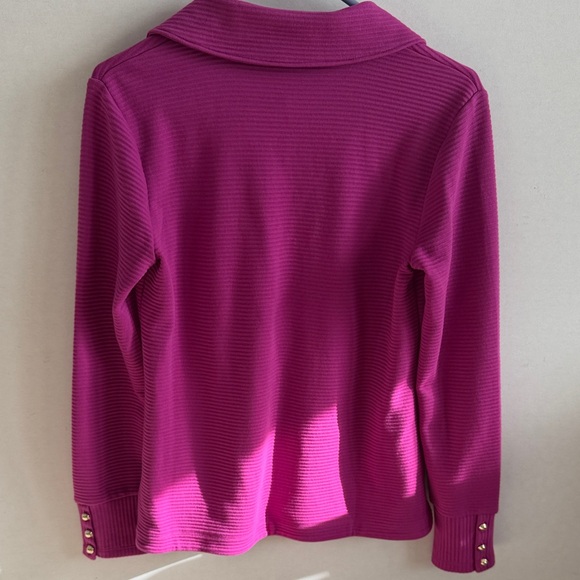 Talbots Fuchsia Ribbed Blouse - Picture 6 of 6